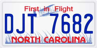 NC license plate DJT7682