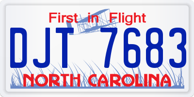 NC license plate DJT7683