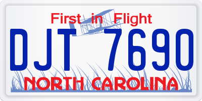 NC license plate DJT7690