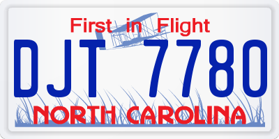 NC license plate DJT7780