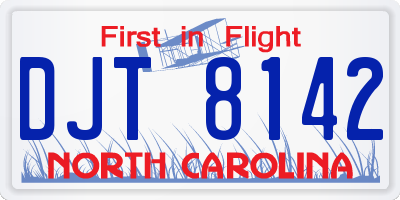NC license plate DJT8142