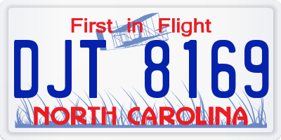 NC license plate DJT8169