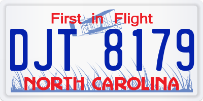 NC license plate DJT8179