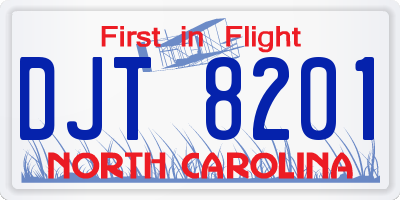 NC license plate DJT8201