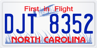 NC license plate DJT8352