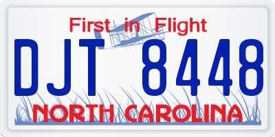 NC license plate DJT8448