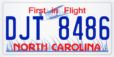NC license plate DJT8486