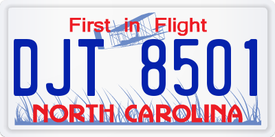 NC license plate DJT8501