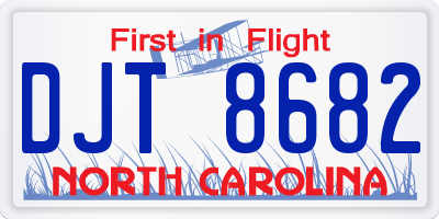 NC license plate DJT8682