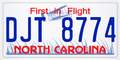 NC license plate DJT8774