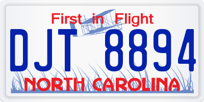 NC license plate DJT8894