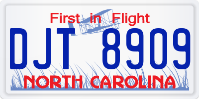 NC license plate DJT8909