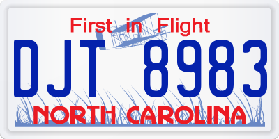 NC license plate DJT8983