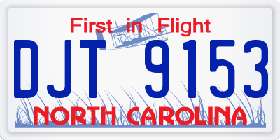 NC license plate DJT9153
