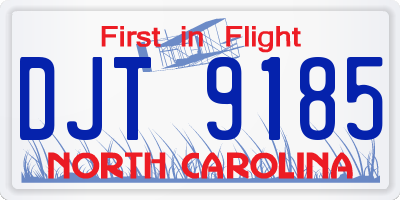NC license plate DJT9185