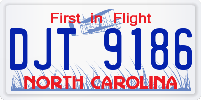 NC license plate DJT9186