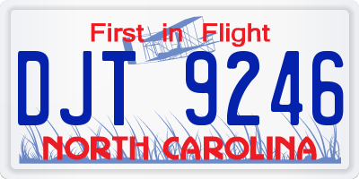 NC license plate DJT9246