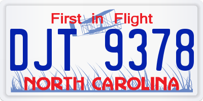 NC license plate DJT9378