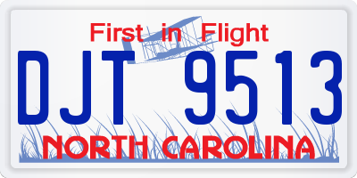 NC license plate DJT9513