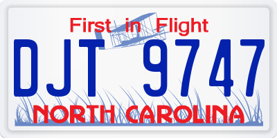NC license plate DJT9747