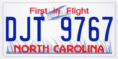 NC license plate DJT9767