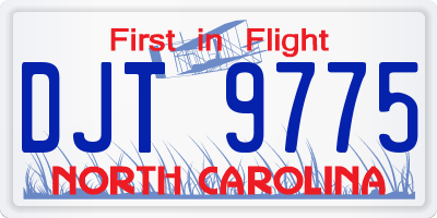 NC license plate DJT9775