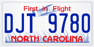 NC license plate DJT9780