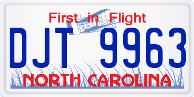 NC license plate DJT9963