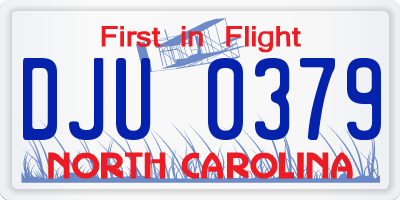 NC license plate DJU0379
