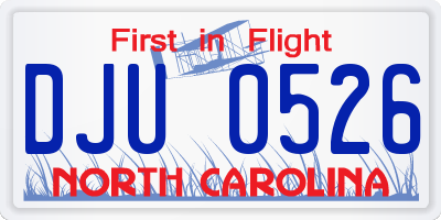 NC license plate DJU0526