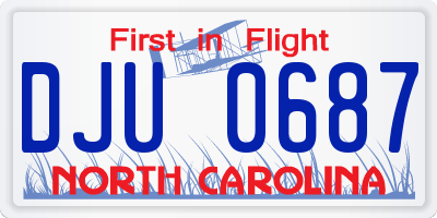NC license plate DJU0687