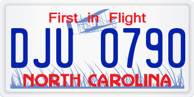 NC license plate DJU0790