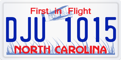 NC license plate DJU1015