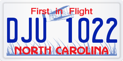 NC license plate DJU1022