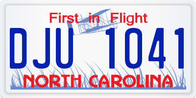 NC license plate DJU1041