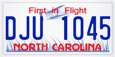 NC license plate DJU1045