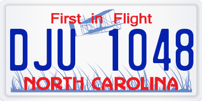 NC license plate DJU1048