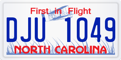 NC license plate DJU1049