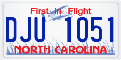 NC license plate DJU1051