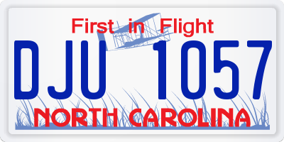 NC license plate DJU1057