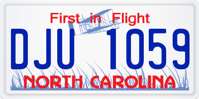 NC license plate DJU1059