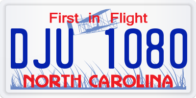 NC license plate DJU1080