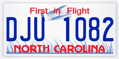 NC license plate DJU1082