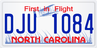 NC license plate DJU1084