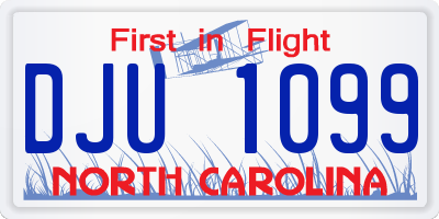 NC license plate DJU1099
