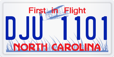NC license plate DJU1101