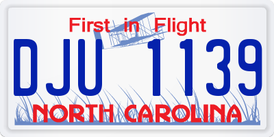 NC license plate DJU1139