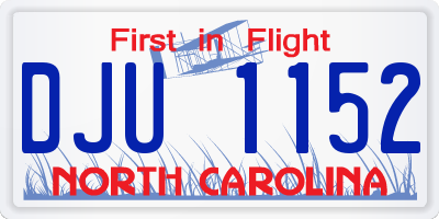 NC license plate DJU1152