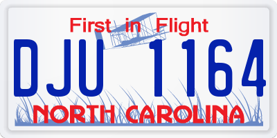 NC license plate DJU1164