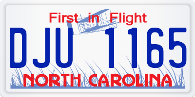 NC license plate DJU1165